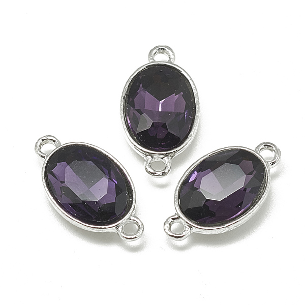PandaHall Alloy Glass Links connectors, Faceted, Oval, Platinum, Purple, 22x12x6mm, Hole: 1.5mm Alloy+Glass Oval Purple
PandaHall Alloy Glass Links connectors, Faceted, Oval, Platinum, Purple, 22x12x6mm, Hole: 1.5mm Alloy+Glass Oval Purple