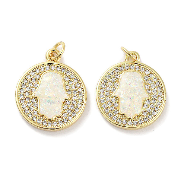 PandaHall Brass Micro Pave Clear Cubic Zirconia Pendants, with Synthetic Opal and Jump Rings, Real 18K Gold Plated, Hamsa Hand Charms, White...
PandaHall Brass Micro Pave Clear Cubic Zirconia Pendants, with Synthetic Opal and Jump Rings, Real 18K Gold Plated, Hamsa Hand Charms, White...