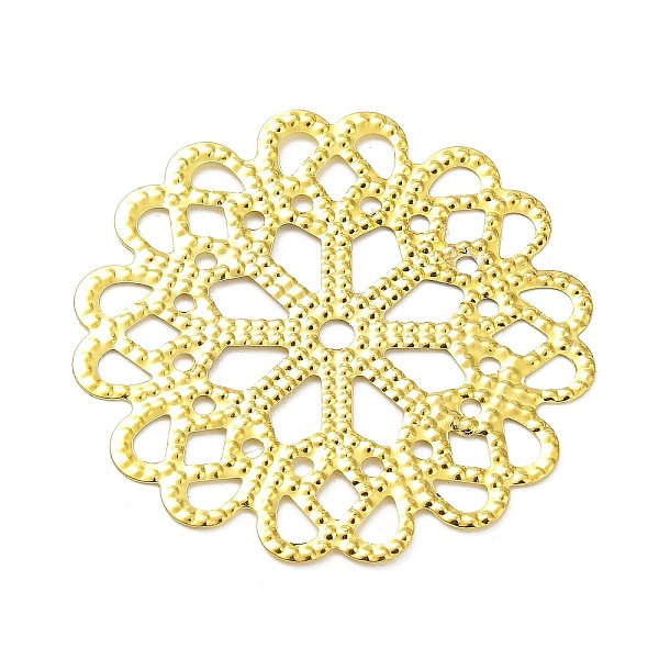 PandaHall Rack Plating Iron Connector Charms, Flower Links, Etched Metal Embellishments, Golden, 58x58x0.6mm, Hole: 4mm and 2.3 Iron Flower
PandaHall Rack Plating Iron Connector Charms, Flower Links, Etched Metal Embellishments, Golden, 58x58x0.6mm, Hole: 4mm and 2.3 Iron Flower