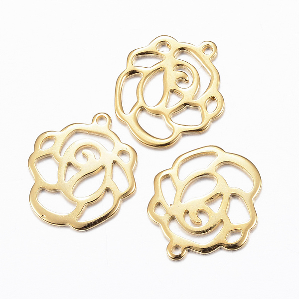 PandaHall 201 Stainless Steel Charms, Flower, Golden, 16x14x1mm, Hole: 1mm 201 Stainless Steel Flower
PandaHall 201 Stainless Steel Charms, Flower, Golden, 16x14x1mm, Hole: 1mm 201 Stainless Steel Flower