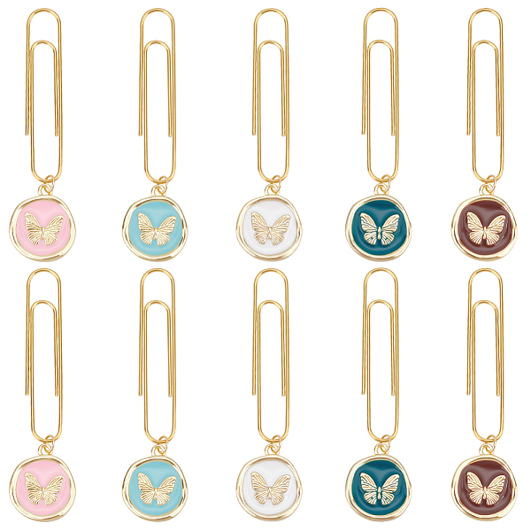 PandaHall Iron Long Paper Clips, Alloy Enamel Flat Round with Butterfly Pattern Pendant Paper Clip, Mixed Color, 72mm, 5 colors, 2pcs/color..., Multicolor
PandaHall Iron Long Paper Clips, Alloy Enamel Flat Round with Butterfly Pattern Pendant Paper Clip, Mixed Color, 72mm, 5 colors, 2pcs/color..., Multicolor