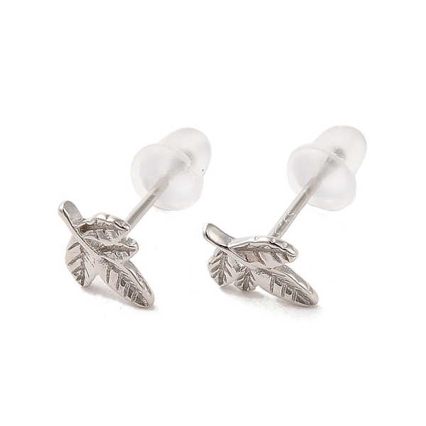 PandaHall Rhodium Plated Sterling Silver Stud Earrings for Women, Leaf, with S925 Stamp, Platinum, 9x7mm Sterling Silver Leaf
PandaHall Rhodium Plated Sterling Silver Stud Earrings for Women, Leaf, with S925 Stamp, Platinum, 9x7mm Sterling Silver Leaf