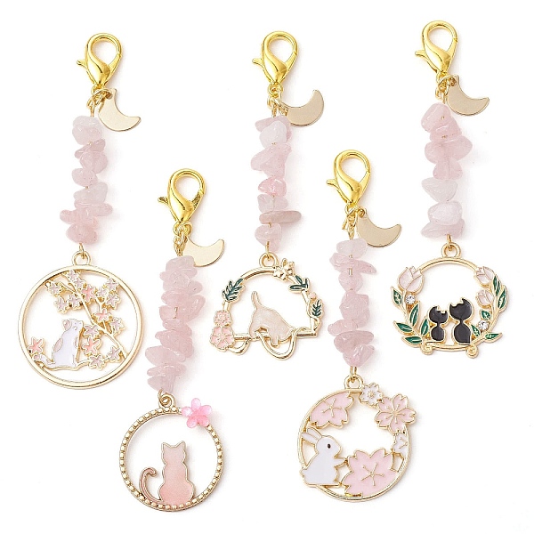 PandaHall Easter Theme Rabbit & Cat Alloy Enamel Pendant Decoration, with Rose Quartz Chip and 316L Surgical Stainless Steel Clasp, Mixed..., Multicolor
PandaHall Easter Theme Rabbit & Cat Alloy Enamel Pendant Decoration, with Rose Quartz Chip and 316L Surgical Stainless Steel Clasp, Mixed..., Multicolor