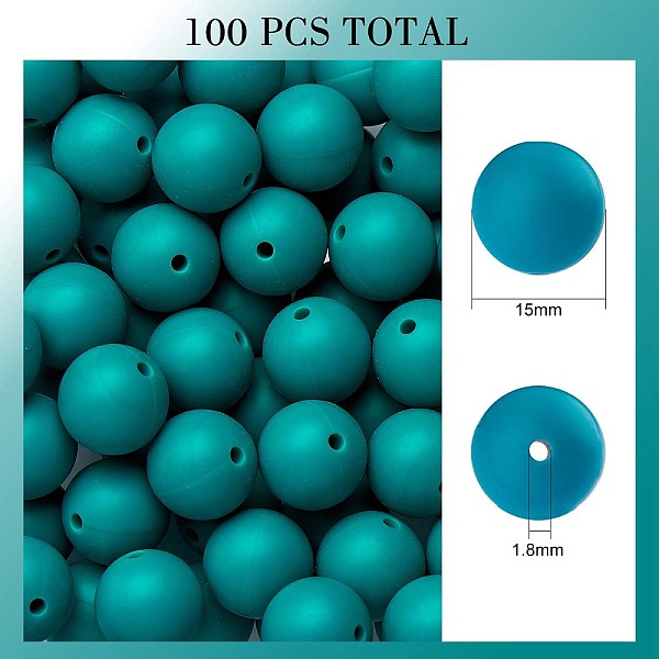 PandaHall 100Pcs Silicone Beads Round Rubber Bead 15MM Loose Spacer Beads for DIY Supplies Jewelry Keychain Making, Dark Green, 15mm...
PandaHall 100Pcs Silicone Beads Round Rubber Bead 15MM Loose Spacer Beads for DIY Supplies Jewelry Keychain Making, Dark Green, 15mm...