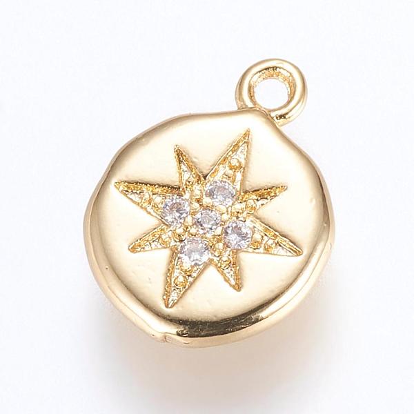 PandaHall Brass Charms, with Cubic Zirconia, Flat Round with Star, Golden, 13x9.5x2mm, Hole: 1mm Brass+Cubic Zirconia Flat Round Clear
PandaHall Brass Charms, with Cubic Zirconia, Flat Round with Star, Golden, 13x9.5x2mm, Hole: 1mm Brass+Cubic Zirconia Flat Round Clear