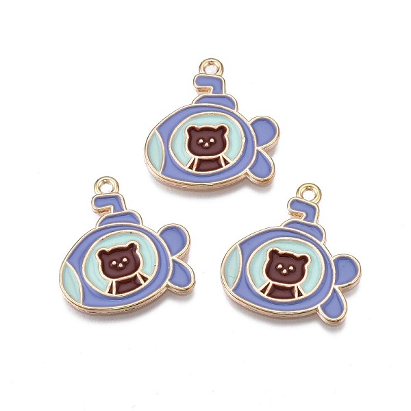 PandaHall Alloy Enamel Pendants, Light Gold, Cadmium Free & Lead Free, Submarine with Bear, Medium Purple, 23x21.5x1mm, Hole: 1.6mm...
PandaHall Alloy Enamel Pendants, Light Gold, Cadmium Free & Lead Free, Submarine with Bear, Medium Purple, 23x21.5x1mm, Hole: 1.6mm...