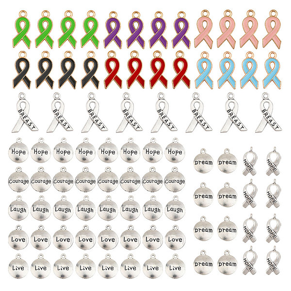 PandaHall CHGCRAFT 88Pcs 14 Styles Alloy Enamel & Alloy Pendants, Awareness Ribbon & Flat Round with Word, Mixed Color, 17~23.5x7.5~14x2~3mm..., Multicolor
PandaHall CHGCRAFT 88Pcs 14 Styles Alloy Enamel & Alloy Pendants, Awareness Ribbon & Flat Round with Word, Mixed Color, 17~23.5x7.5~14x2~3mm..., Multicolor