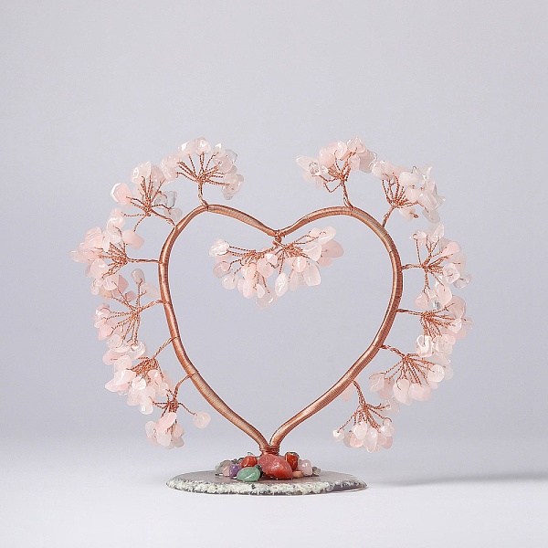 PandaHall Natural Rose Quartz Chips Love Heart Tree Decorations, Copper Wire Feng Shui Energy Stone Gift for Home Desktop Decoration...
PandaHall Natural Rose Quartz Chips Love Heart Tree Decorations, Copper Wire Feng Shui Energy Stone Gift for Home Desktop Decoration...
