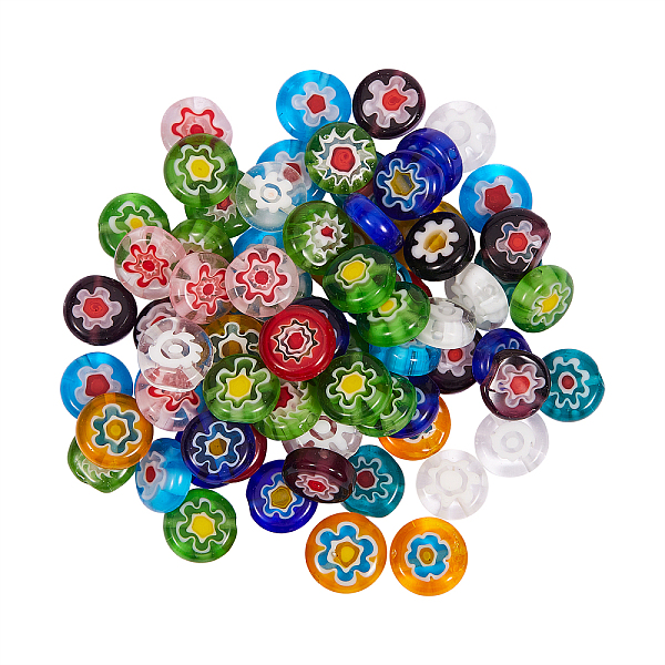 PandaHall 2 Strands Handmade Millefiori Glass Beads, Flat Round, Mixed Color, 10x4mm, Hole: 1mm Millefiori Lampwork Flat Round Multicolor
PandaHall 2 Strands Handmade Millefiori Glass Beads, Flat Round, Mixed Color, 10x4mm, Hole: 1mm Millefiori Lampwork Flat Round Multicolor