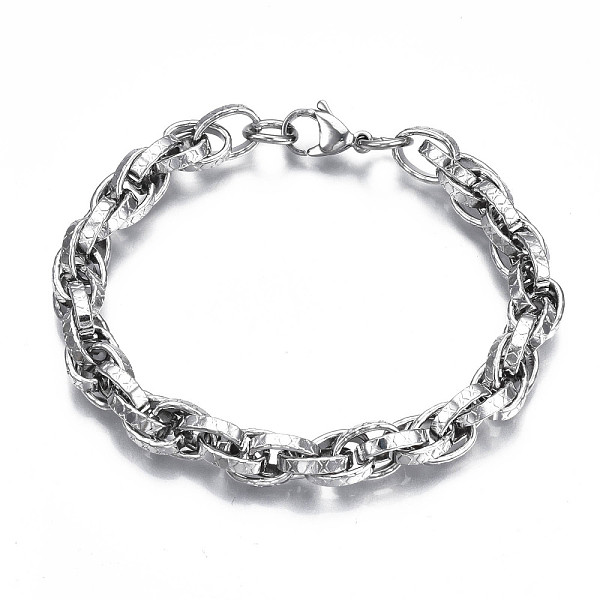 PandaHall 201 Stainless Steel Rope Chain Bracelet with Initial X Pattern for Men Women, Stainless Steel Color, 8-7/8 inch(22.5cm) 201...
PandaHall 201 Stainless Steel Rope Chain Bracelet with Initial X Pattern for Men Women, Stainless Steel Color, 8-7/8 inch(22.5cm) 201...