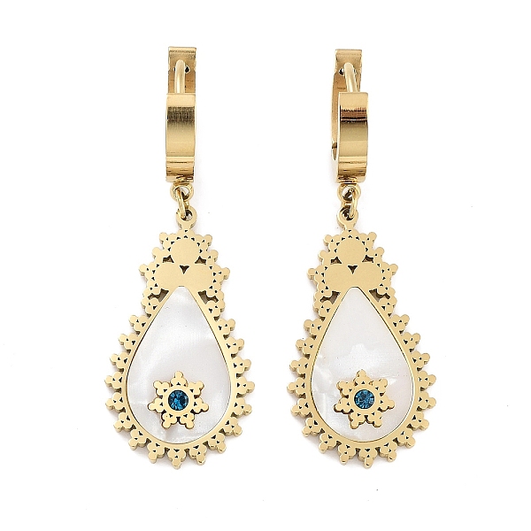 PandaHall Teardrop 304 Stainless Steel Shell Dangle Earrings, Rhinestone Hoop Earrings for Women, Real 18K Gold Plated, 43x14.5mm 304..., Cyan
PandaHall Teardrop 304 Stainless Steel Shell Dangle Earrings, Rhinestone Hoop Earrings for Women, Real 18K Gold Plated, 43x14.5mm 304..., Cyan