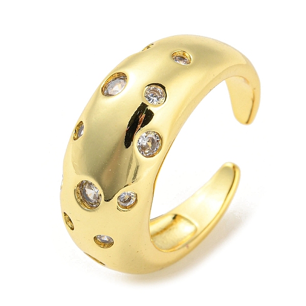 PandaHall Brass Micro Pave Cubic Zirconia Open Cuff Ring, Real 16K Gold Plated, US Size 8 1/2(18.5mm) Brass+Cubic Zirconia Clear
PandaHall Brass Micro Pave Cubic Zirconia Open Cuff Ring, Real 16K Gold Plated, US Size 8 1/2(18.5mm) Brass+Cubic Zirconia Clear