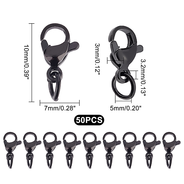 PandaHall UNICRAFTALE 50Pcs Electrophoresis Black 304 Stainless Steel Lobster Claw Clasps With Jump Ring Hole 3.2mm Metal Fastener Hook Claw...
PandaHall UNICRAFTALE 50Pcs Electrophoresis Black 304 Stainless Steel Lobster Claw Clasps With Jump Ring Hole 3.2mm Metal Fastener Hook Claw...