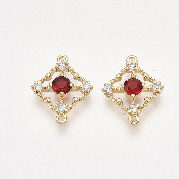 PandaHall Brass Cubic Zirconia Links, Real 18K Gold Plated, Nickel Free, Rhombus, Red, 17x14x3mm, Hole: 1mm, Diagonal Length: 17mm, Side...
PandaHall Brass Cubic Zirconia Links, Real 18K Gold Plated, Nickel Free, Rhombus, Red, 17x14x3mm, Hole: 1mm, Diagonal Length: 17mm, Side...