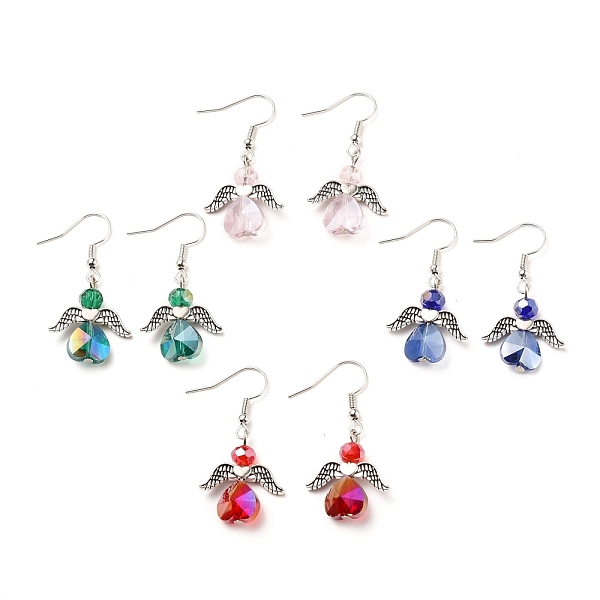 PandaHall Electroplate Glass Dangle Earrings, with Wing Alloy Beads and Iron Earring Hooks, Angel, Antique Silver & Platinum, Mixed Color..., Multicolor
PandaHall Electroplate Glass Dangle Earrings, with Wing Alloy Beads and Iron Earring Hooks, Angel, Antique Silver & Platinum, Mixed Color..., Multicolor