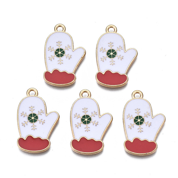 PandaHall Christmas Rack Plating Alloy Enamel Pendants, Cadmium Free & Nickel Free & Lead Free, Glove with Snowflake, Light Gold, White...
PandaHall Christmas Rack Plating Alloy Enamel Pendants, Cadmium Free & Nickel Free & Lead Free, Glove with Snowflake, Light Gold, White...
