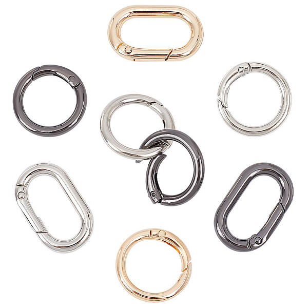 PandaHall CRASPIRE 12Pcs 6 Styles Zinc Alloy Key Clasps, Spring Gate Rings, Oval & Round Ring, Mixed Color, 26~34.5x21~28x3.5~5mm, Inner...
PandaHall CRASPIRE 12Pcs 6 Styles Zinc Alloy Key Clasps, Spring Gate Rings, Oval & Round Ring, Mixed Color, 26~34.5x21~28x3.5~5mm, Inner...