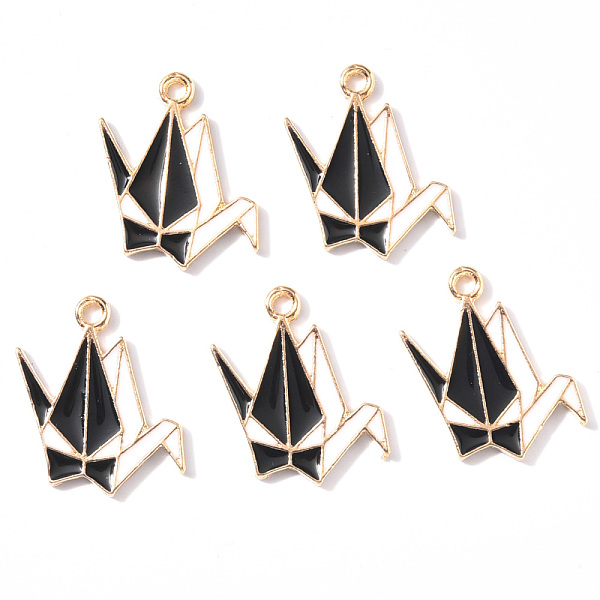 PandaHall Alloy Enamel Pendants, Paper Crane, Light Gold, Black, 21x15x1.5mm, Hole: 1.8mm Alloy+Enamel Others Black
PandaHall Alloy Enamel Pendants, Paper Crane, Light Gold, Black, 21x15x1.5mm, Hole: 1.8mm Alloy+Enamel Others Black