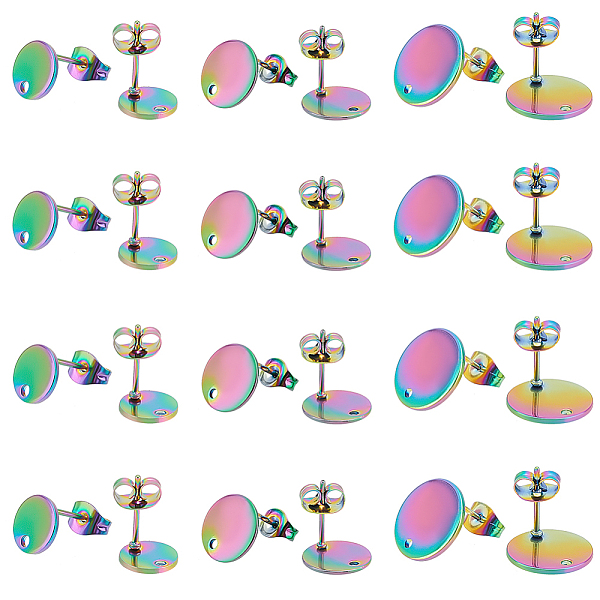 PandaHall Unicraftale 24Pcs 3 Style Ion Plating(IP) 304 Stainless Steel Stud Earring Findings, with Hole & Ear Nuts/Earring Backs, Flat...
PandaHall Unicraftale 24Pcs 3 Style Ion Plating(IP) 304 Stainless Steel Stud Earring Findings, with Hole & Ear Nuts/Earring Backs, Flat...