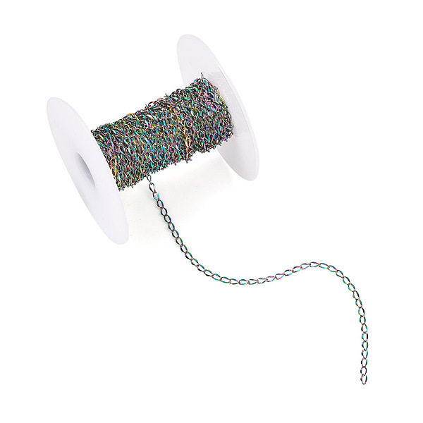 PandaHall Vacuum Plating 304 Stainless Steel Curb Twisted Chains, Soldered, with Spool, Rainbow Color, 4x2x1mm, 5m/roll 304 Stainless Steel
PandaHall Vacuum Plating 304 Stainless Steel Curb Twisted Chains, Soldered, with Spool, Rainbow Color, 4x2x1mm, 5m/roll 304 Stainless Steel