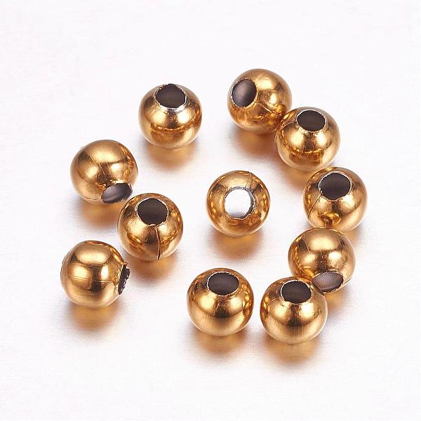 PandaHall Ion Plating(IP) 304 Stainless Steel Beads, Round, Real 18K Gold Plated, 5x4.5mm, Hole: 2mm 304 Stainless Steel Round
PandaHall Ion Plating(IP) 304 Stainless Steel Beads, Round, Real 18K Gold Plated, 5x4.5mm, Hole: 2mm 304 Stainless Steel Round