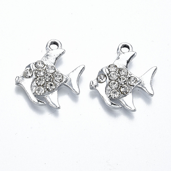 PandaHall UV Plated Alloy Pendants, with Crystal Rhinestone, Fish, Cadmium Free & Lead Free, Platinum, 20x18x3mm, Hole: 2mm Alloy+Rhinestone..., Clear
PandaHall UV Plated Alloy Pendants, with Crystal Rhinestone, Fish, Cadmium Free & Lead Free, Platinum, 20x18x3mm, Hole: 2mm Alloy+Rhinestone..., Clear
