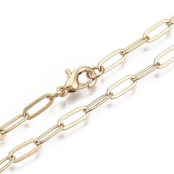PandaHall Brass Paperclip Chains, Drawn Elongated Cable Chains Necklace Making, with Lobster Claw Clasps, Real 18K Gold Plated, 24.01 inch...
PandaHall Brass Paperclip Chains, Drawn Elongated Cable Chains Necklace Making, with Lobster Claw Clasps, Real 18K Gold Plated, 24.01 inch...
