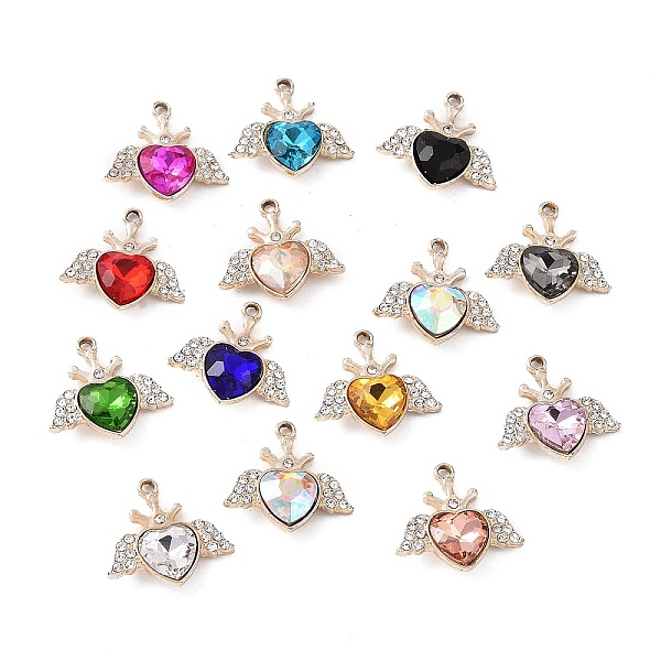 PandaHall Alloy Rhinestone Pendants, Light Gold Tone Heart with Wing Charms, Mixed Color, 21.5x22.5x5.5mm, Hole: 2mm Alloy+Rhinestone Heart..., Multicolor
PandaHall Alloy Rhinestone Pendants, Light Gold Tone Heart with Wing Charms, Mixed Color, 21.5x22.5x5.5mm, Hole: 2mm Alloy+Rhinestone Heart..., Multicolor