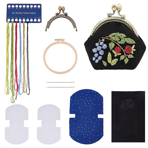 PandaHall PH Coin Purse Making Kit, Flower Pattern Kiss Clasp Lock Embroidery Pouch Embroidery Hoop with Felt Cloth Purse Frame Threads DIY..., Multicolor
PandaHall PH Coin Purse Making Kit, Flower Pattern Kiss Clasp Lock Embroidery Pouch Embroidery Hoop with Felt Cloth Purse Frame Threads DIY..., Multicolor