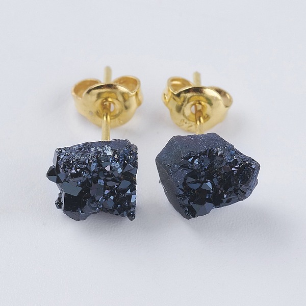 PandaHall Brass Ear Stud Components, with Natural Druzy Agate, Nuggets, Hematite Plated, 6~9x5~8.5x3~7mm, Pin: 0.7mm Natural Agate Nuggets
PandaHall Brass Ear Stud Components, with Natural Druzy Agate, Nuggets, Hematite Plated, 6~9x5~8.5x3~7mm, Pin: 0.7mm Natural Agate Nuggets