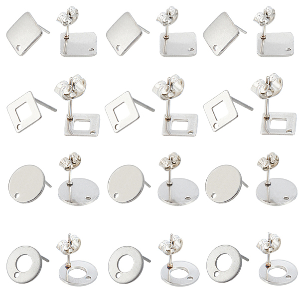 PandaHall SUNNYCLUE 80Pcs 4 Styles Rhombus & Flat Round & Donut Stainless Steel Stud Earring Findings, with Holes & Ear Nuts/Earring Backs...
PandaHall SUNNYCLUE 80Pcs 4 Styles Rhombus & Flat Round & Donut Stainless Steel Stud Earring Findings, with Holes & Ear Nuts/Earring Backs...