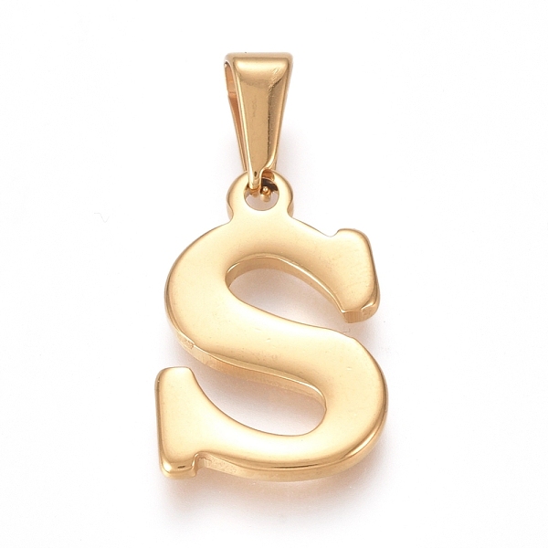 PandaHall 304 Stainless Steel Pendants, Golden, Initial Letter.S, 20x13x1.8mm, Hole: 3x7mm 304 Stainless Steel Letter
PandaHall 304 Stainless Steel Pendants, Golden, Initial Letter.S, 20x13x1.8mm, Hole: 3x7mm 304 Stainless Steel Letter