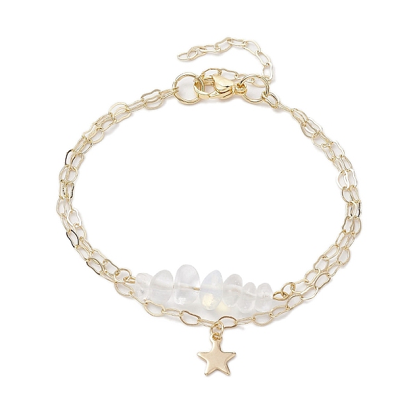 PandaHall Opalite Chip Multi-Strand Bracelet Sets, Star Charm 304 Stainless Steel Twisted Chain Stackable Bracelets for Women, 7-1/8 inch...
PandaHall Opalite Chip Multi-Strand Bracelet Sets, Star Charm 304 Stainless Steel Twisted Chain Stackable Bracelets for Women, 7-1/8 inch...