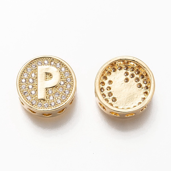 PandaHall Golden Plated Brass Micro Pave Cubic Zirconia Multi-Strand Links, Flat Round with Letter, Letter.P, 12x4.5mm, Hole: 2mm..., Clear
PandaHall Golden Plated Brass Micro Pave Cubic Zirconia Multi-Strand Links, Flat Round with Letter, Letter.P, 12x4.5mm, Hole: 2mm..., Clear