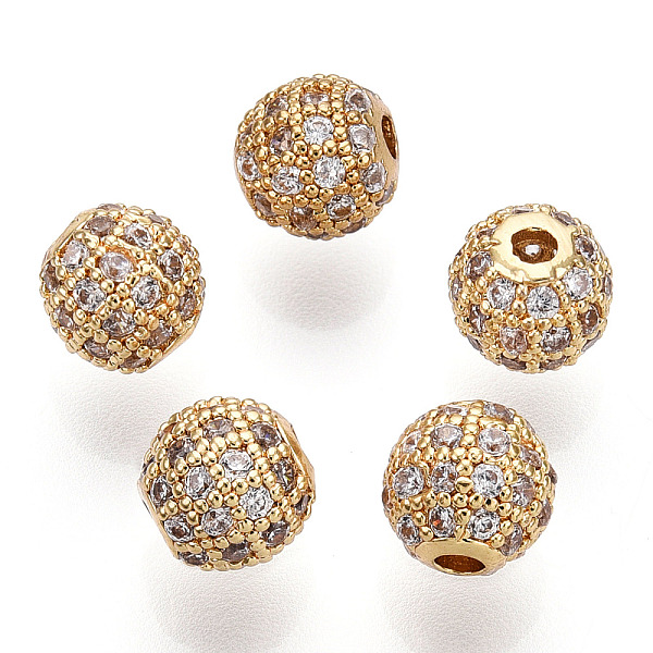PandaHall Rack Plating Brass Cubic Zirconia Beads, Long-Lasting Plated, Round, Golden, 6x6mm, Hole: 1.5mm Brass+Cubic Zirconia Round
PandaHall Rack Plating Brass Cubic Zirconia Beads, Long-Lasting Plated, Round, Golden, 6x6mm, Hole: 1.5mm Brass+Cubic Zirconia Round