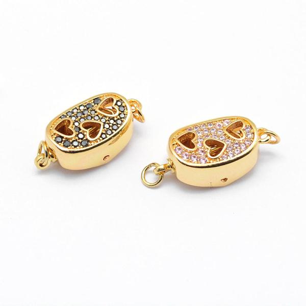 PandaHall Brass Box Clasps, with Cubic Zirconia, Cadmium Free & Nickel Free & Lead Free, Real 18K Gold Plated, Oval and Heart, Hollow, Mixed..., Multicolor
PandaHall Brass Box Clasps, with Cubic Zirconia, Cadmium Free & Nickel Free & Lead Free, Real 18K Gold Plated, Oval and Heart, Hollow, Mixed..., Multicolor