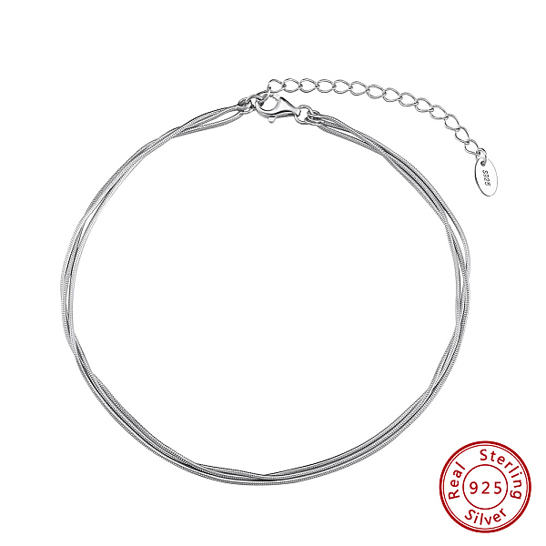PandaHall 925 Sterling Silver Snake Chain Anklet, Real Platinum Plated, 8-5/8 inch(21.8cm) Sterling Silver
PandaHall 925 Sterling Silver Snake Chain Anklet, Real Platinum Plated, 8-5/8 inch(21.8cm) Sterling Silver