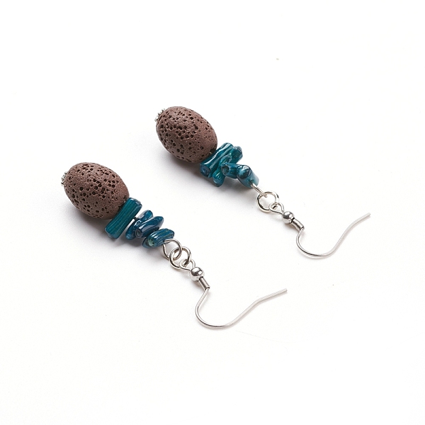 PandaHall Natural Lava Rock Dangle Earrings, with Synthetic Gemstones, Alloy Spacer Beads and Stainless Steel Earring Hooks, Oval, Coconut..., Brown
PandaHall Natural Lava Rock Dangle Earrings, with Synthetic Gemstones, Alloy Spacer Beads and Stainless Steel Earring Hooks, Oval, Coconut..., Brown