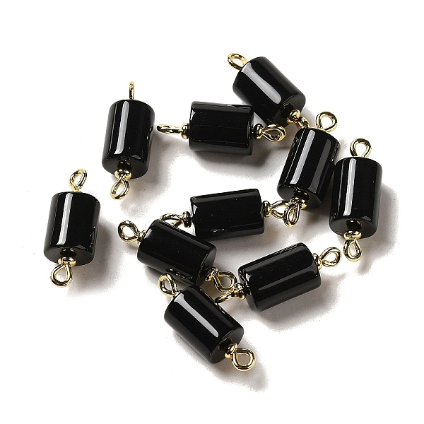 PandaHall Natural Black Onyx(Dyed & Heated) Connector Charms, Column Links with Real 18K Gold Plated Brass Double Loops, 23~23.5x8mm, Hole...
PandaHall Natural Black Onyx(Dyed & Heated) Connector Charms, Column Links with Real 18K Gold Plated Brass Double Loops, 23~23.5x8mm, Hole...