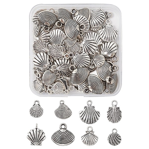PandaHall 80Pcs 8 Style Shell Shape Tibetan Style Alloy Pendants, with CCB Plastic Pendants, Antique Silver, 12.5~18x9.5~17x2.5~5mm, Hole...
PandaHall 80Pcs 8 Style Shell Shape Tibetan Style Alloy Pendants, with CCB Plastic Pendants, Antique Silver, 12.5~18x9.5~17x2.5~5mm, Hole...