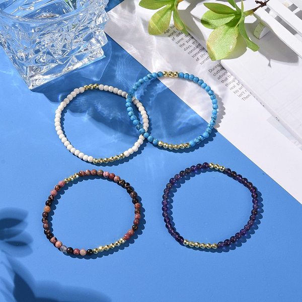PandaHall Tiny Bracelet, Natural & Synthetic Mixed Gemstone Beads Stretch Bracelet for Girl Women, Golden, Inner Diameter: 2-1/4 inch(5.8cm)...
PandaHall Tiny Bracelet, Natural & Synthetic Mixed Gemstone Beads Stretch Bracelet for Girl Women, Golden, Inner Diameter: 2-1/4 inch(5.8cm)...