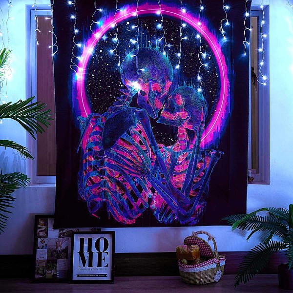 PandaHall Black Light Skull Wall Tapestry, Glow in the Dark Skeleton Trippy Tapestry, for Psychedelic Neon Party Wall, Bedroom, Living Room..., Purple
PandaHall Black Light Skull Wall Tapestry, Glow in the Dark Skeleton Trippy Tapestry, for Psychedelic Neon Party Wall, Bedroom, Living Room..., Purple
