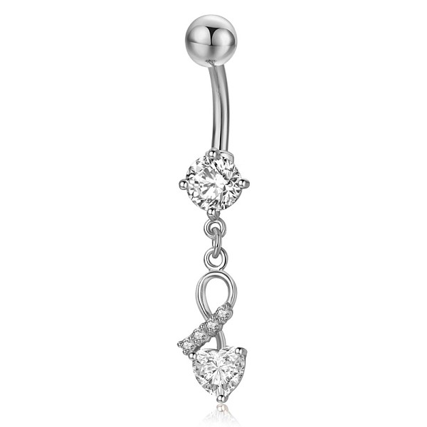 PandaHall Piercing Jewelry, Brass Cubic Zirciona Navel Ring, Belly Rings, with 304 Stainless Steel Bar, Lead Free & Cadmium Free, Heart..., Clear
PandaHall Piercing Jewelry, Brass Cubic Zirciona Navel Ring, Belly Rings, with 304 Stainless Steel Bar, Lead Free & Cadmium Free, Heart..., Clear