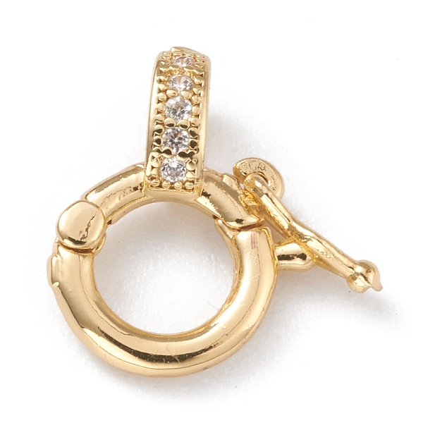 PandaHall Brass Micro Pave Clear Cubic Zirconia Twister Clasps, Long-Lasting Plated, Ring, Real 18K Gold Plated, 14x11x2mm, Hole: 4x3mm...
PandaHall Brass Micro Pave Clear Cubic Zirconia Twister Clasps, Long-Lasting Plated, Ring, Real 18K Gold Plated, 14x11x2mm, Hole: 4x3mm...