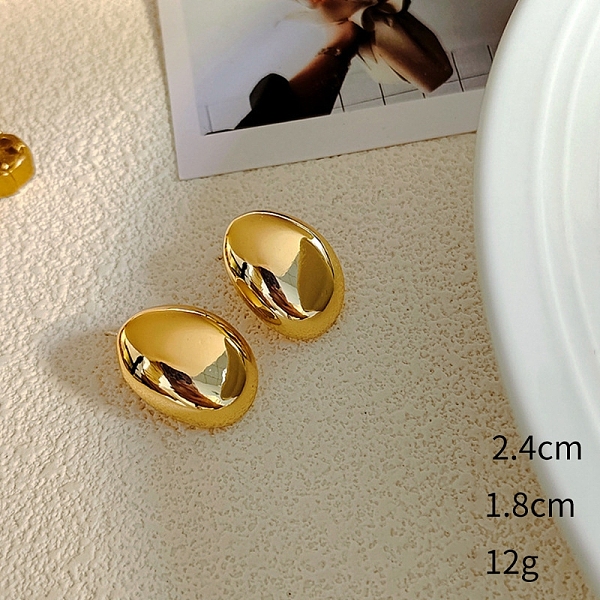 PandaHall Oval Alloy Stud Earrings, Golden, 24x18mm Alloy Oval 
PandaHall Oval Alloy Stud Earrings, Golden, 24x18mm Alloy Oval