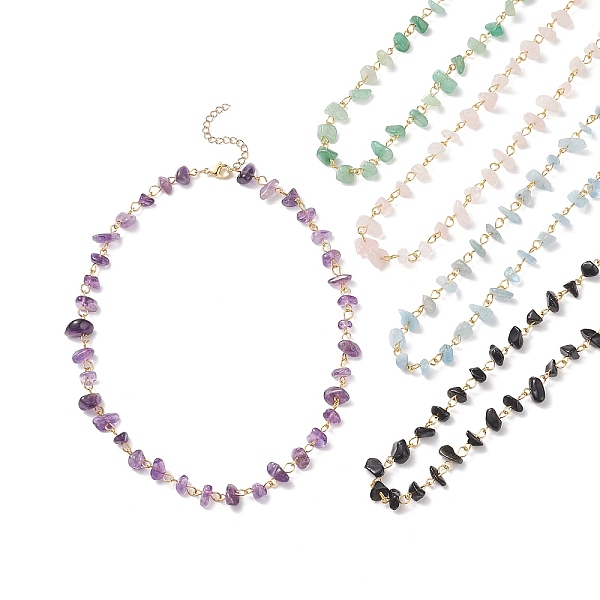 PandaHall 5Pcs 5 Style Natural Mixed Gemstone Chips Beaded Necklaces Set, 304 Stainless Steel Jewelry for Women, 16.14 inch(41cm), 1Pc/style...
PandaHall 5Pcs 5 Style Natural Mixed Gemstone Chips Beaded Necklaces Set, 304 Stainless Steel Jewelry for Women, 16.14 inch(41cm), 1Pc/style...