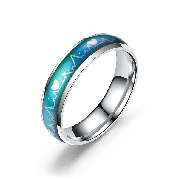 PandaHall Heart Beat Mood Ring, Temperature Change Color Emotion Feeling Stainless Steel Plain Ring for Men Women, Stainless Steel Color, US...
PandaHall Heart Beat Mood Ring, Temperature Change Color Emotion Feeling Stainless Steel Plain Ring for Men Women, Stainless Steel Color, US...