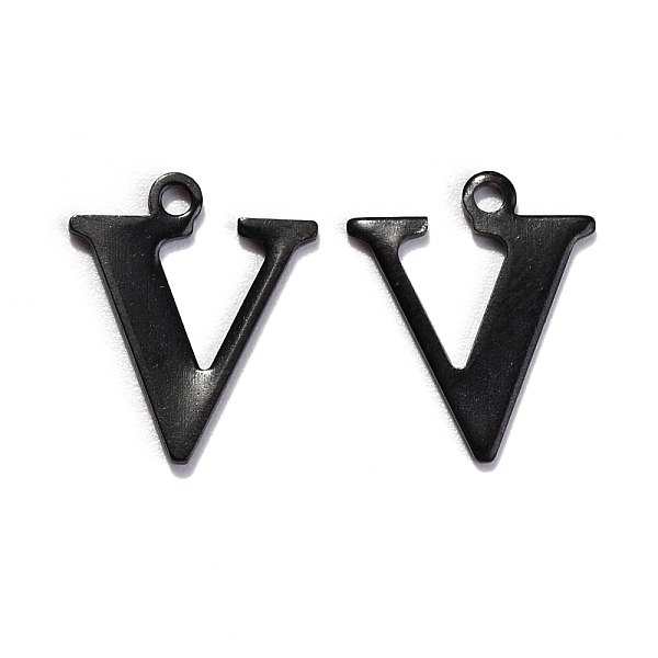 PandaHall 304 Stainless Steel Alphabet Charms, Electrophoresis Black, Letter.V, 12x10x1mm, Hole: 1mm 304 Stainless Steel Letter V
PandaHall 304 Stainless Steel Alphabet Charms, Electrophoresis Black, Letter.V, 12x10x1mm, Hole: 1mm 304 Stainless Steel Letter V
