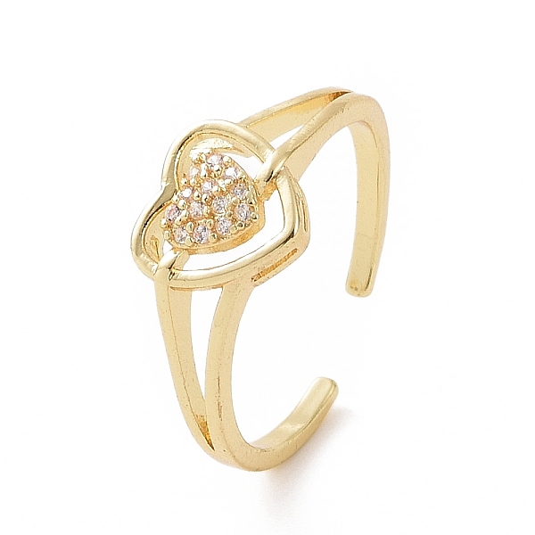 PandaHall Clear Cubic Zirconia Heart Open Cuff Ring, Brass Jewelry for Women, Golden, Inner Diameter: 18mm Brass+Cubic Zirconia Clear
PandaHall Clear Cubic Zirconia Heart Open Cuff Ring, Brass Jewelry for Women, Golden, Inner Diameter: 18mm Brass+Cubic Zirconia Clear