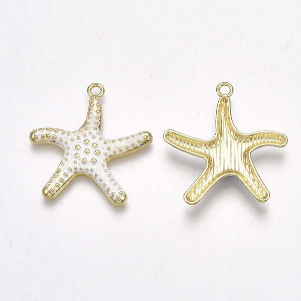 PandaHall Spray Painted Alloy Pendants, Starfish/Sea Stars, Light Gold, White, 29x27x3mm, Hole: 2mm Alloy Starfish White
PandaHall Spray Painted Alloy Pendants, Starfish/Sea Stars, Light Gold, White, 29x27x3mm, Hole: 2mm Alloy Starfish White
